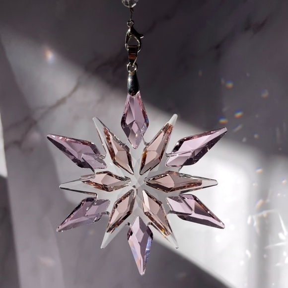 Crystal Snowflake Sun Catcher Christmas Tree Decor Czech Bohemia Crystal Gift - Picture 6 of 15